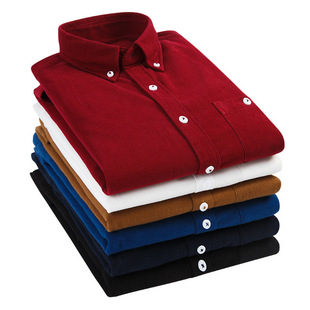 AliExpress New Foreign Trade Corduroy plus size Casual Long Sleeve Shirt Autumn and Winter Men's Korean Base Shirt Shirt Shirt Men's