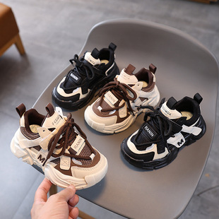 New children's shoes 2025 spring and autumn baby non-slip soft bottom M double net boys and girls students running sneaker