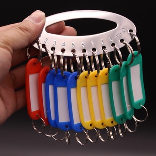 Thickened Stainless Steel Key Plate Storage Can Mark Key Plate Classification Management Key Tag Iron Ring Keychain Di Di