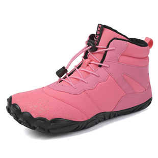 Factory Cross-border Winter Boots fleece-lined Thickened Snow Boots for Men Warm and Comfortable Couple High-top Five-finger Cotton Shoes for Women