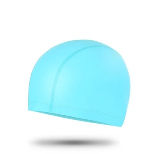 New Adult Children's Swimming Cap PU Layer Cap Adult Swimming Cap Solid Color Simple Waterproof Dust Breathable Hot Spring