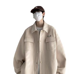 Oversize шерстяная шерстяная куртка для мальчиков весна и осень пиджак зимний пиджак высокого уровня чувство прилива лацканы на одежду