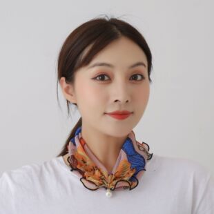 New Pearl Pendant Ear Scarf Spring and Summer Varied Mesh Scarf Fashion Decorative Multi-use Scarf Wholesale