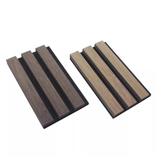 Foreign trade wall sound insulation board wood skin MDF grid board environmental protection wood polyester fiber sound-absorbing wall decoration material