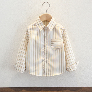 Boys' Solid Color Shirt Children's Suit Matching Shirt White Black Blue Long Sleeve Cotton Shirt Fleece-lined Thickened Clothes
