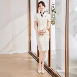 Suit dress spring and autumn business wear women's skirt autumn work clothes women's oral hospital jewelry shop white collar work clothes