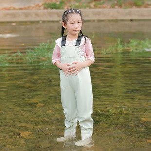 Children's Water Playing Hooded Pants Kindergarten Clothes Sea-driving Equipment Water Fork Rain Pants Children Catch Fish Beach Wading