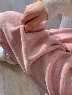 [Плюс плюшевый утолщение] флисовые спортивные брюки женские осень и зима 2023 новые прямые наружные носить двухсторонний бархат теплые ножки