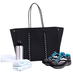 Customized Diving Material Perforated Breathable Shoulder Beach Bag Travel Outing Fitness Handbag Large Capacity