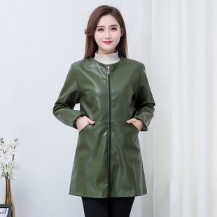 Z30K leather apron waterproof soft leather overcoat long down jacket kitchen work wear dirt-proof oil-resistant