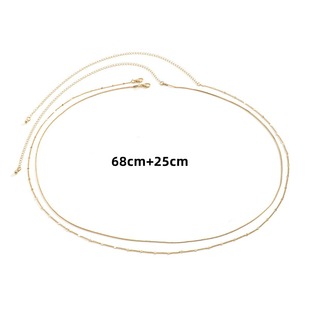 European and American Cross-border Jewelry New Summer Double-layer Round Snake Bone Chain All-match Waist Chain Simple All-match Body Chain Accessories