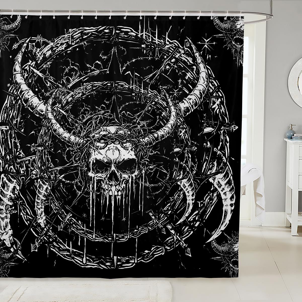 Cross-Border Foreign Trade Gothic Black and White Tapestry Personalized Tapestry Living Room Wall Background Decoration Bedroom Guest Room Home Tapestry