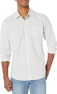 Cross-border Christmas Plaid Shirt European and American Men's Slim-fit Exquisite Linen Plaid Shirt Long-sleeved Casual Men's Shirt