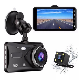 X10 driving recorder 4 inch touch screen 1080p HD car front and rear double recording camera reversing image cross-border mirror