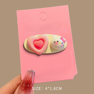 Pink Hairpin Girl's Side Love Bangs Clip Front Broken Hair Cute hellokitty Hello Kitty Hair Cards