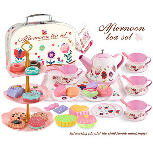Cross-border Family Afternoon Tea Tea Set suit Girl Simulation Dessert Cake Coffee Tea Break Portable Gift Box suit