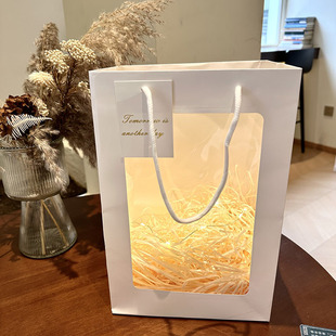 Transparent Window Opening Handbag Instagram Style Valentine's Day Flower Packaging Bag Graduation Season Flower bouquet Birthday gift gift bag