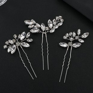 Carlo L2010 Amazon three-piece crystal hairpin irregular pin bride headdress wedding dress accessories