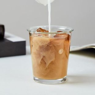 Cold Extract Latte Coffee Cup Water Cup Breakfast Cup Cold Drink Cup Milk Cup South Korea Ins Wind Turnaround Transparent Glass