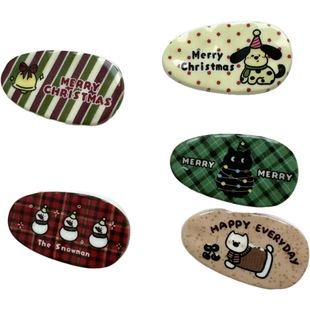 Christmas series printed puppy water drop hairpin sweet girl bangs clip side clip cartoon student hairpin hair accessories
