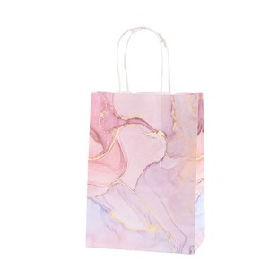 Cross Border in stock Ins Style Marble Pattern Party Gift Bag Portable Packaging Bag Clothing Shopping Bag Kraft Paper Bag