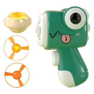 Children's toys outdoor dinosaur luminous gyro bamboo dragonfly pistol flying saucer ejection rotating frisbee stall wholesale