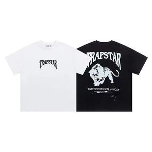 Трансграничная внешняя торговля Trapstar футболка с коротким рукавом новая радуга мультяшный алфавит вышивка свободная пара нижняя рубашка прилив