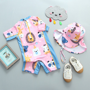 South Korea Korean style children's swimsuit Boys Girls baby swimsuit one-piece children's baby sun protection surfing suit suit