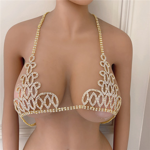 Cross-border new accessories diamond body chain rhinestone bra chain nightclub sexy flash Diamond clothing underwear show accessories