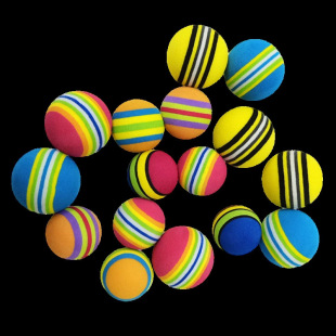 Manufacturer in stock Eva Ball children's toy ball striped rainbow ball elastic hand-held soft pinball solid ball sponge ball