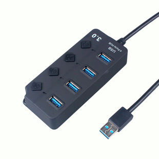 USB3.0HUB Hub Independent Switch usb2.0hub Splitter One-to-Four Docking Station External Power Supply