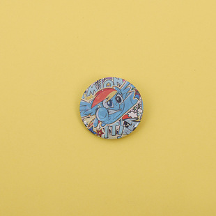 Ya yum pony baoli biqi yunbao hot spring brooch medal rainbow fellow around badge 44mm laser millet