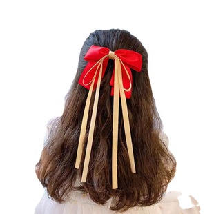 Bow Hairpin Women's Korean Style Hair Accessories Headwear Children's Accessories Ribbon Tassel All-match Little Girl's Cute Hairpin