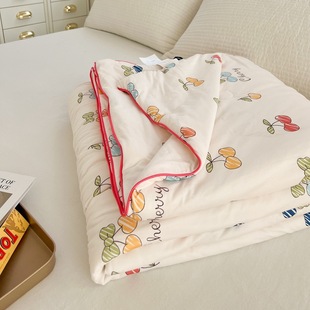 Class A Maternal and Infant Grade Knitted Cotton Summer Quilt Children's Soybean Fiber Summer Cool Quilt Machine Washable Gift Quilt Summer Air-conditioning Quilt
