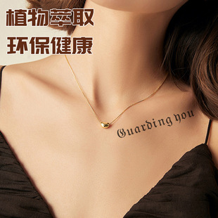 in stock English Letter Short Sentences Herbal Tattoo Sticker Waterproof and non-reflective Back of Hand Clavicle Tattoo Sticker Advanced Sense Ins