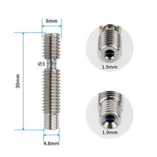 Qipang KP3S Pro KP5L/M 3d printer throat E3D titanium alloy all-metal feeding pipe M6 * 30