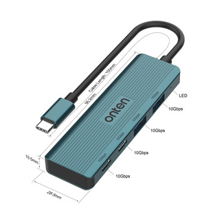 10G передача данных 4 in 1 Typec to USB3.2 * 2 Type-c3.2 * 2 Hub 2A 2C