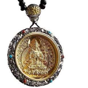 Zodiac Zodiac Buddha pendant Buddha brand plated 24k gold necklace empty hidden Puxian Manshu Bodhisattva sweater chain