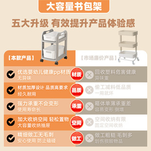 I mute schoolbag storage rack movable trolley book storage rack artifact baffle for schoolbag storage