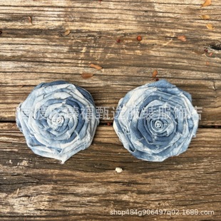 Tie-Dye Blue Dye Blue White Dye Creative Gift Souvenir Travel Concave Shape Big Flower Head Flower Brooch Decoration