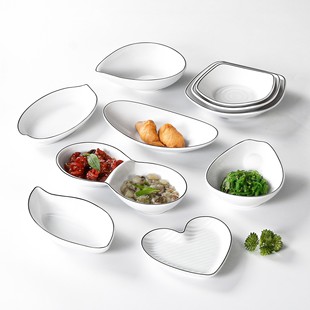 Melamine commercial snack plate creative shape cold dish plate imitation porcelain barbecue plate plastic bar ktv snack plate