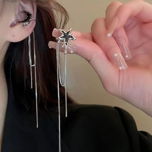 Light Luxury Tassel Earrings Women's Fashionable Elegant All-match Retro Style Accessories Niche Design Simple High-end Sense Trendy Earrings