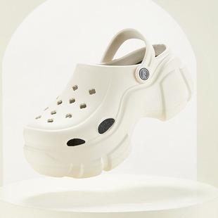 Women's Hole Shoes Summer Beach Non-slip Shoe Feeling Baotou Soft-soled Thick-soled Sandals and Slippers Women's Fashionable Summer Outer Wear