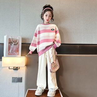 Girls Fried Street Sweatshirt 2025 New Fashionable Single Top Coat Big Children Girls Western Style Spring and Autumn Clothes Internet Celebrity