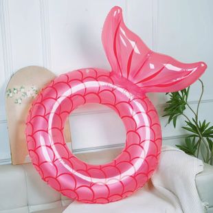Thickened double airbag swimming ring factory wholesale 50-90 swimming ring thickened children's inflatable fluorescent solid color swimming ring