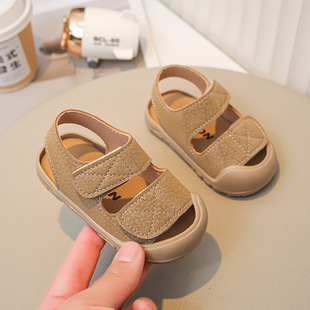 2025 Summer New Anti-collision Baby Toe Sandals 1-3 Years Old Baby Toddler Shoes Soft Sole Beach Shoes for Boys and Girls
