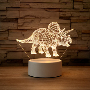 Dinosaur 3d night light wholesale creative usb touch colorful remote control bedside lamp lettering logo activity gift lamp