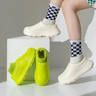 Waterproof cotton slippers women's autumn and winter warm-padded shoes for home indoor couple home with drooping feeling confinement men's cotton-padded shoes