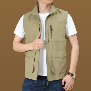 New 2023 Quick-drying Vest Men's Spring and Autumn Thin Waistcoat Fishing Vest Men's Vest Men's Sports Jacket Thin