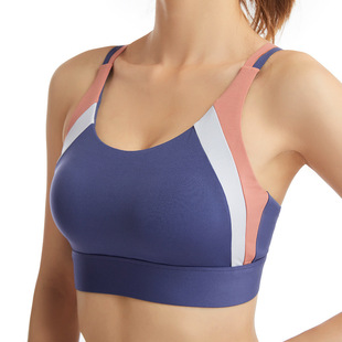 Sports Underwear Integrated Women's Shockproof Running Fitness Beauty Vest High Strength Outer Wearing Training Yoga Bra Summer